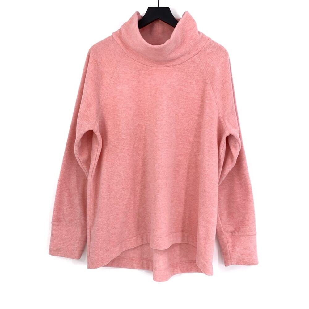 DSG Fleece Turtleneck Pullover Sweater Heather Light Pink XXL